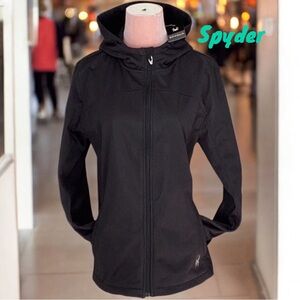 Spyder NWT  Women's Black Jacket Zip up Hooded Large